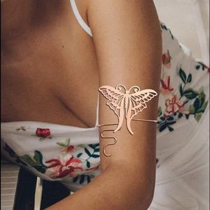 18K Rose Gold Plated Butterfly Upper Arm Cuff